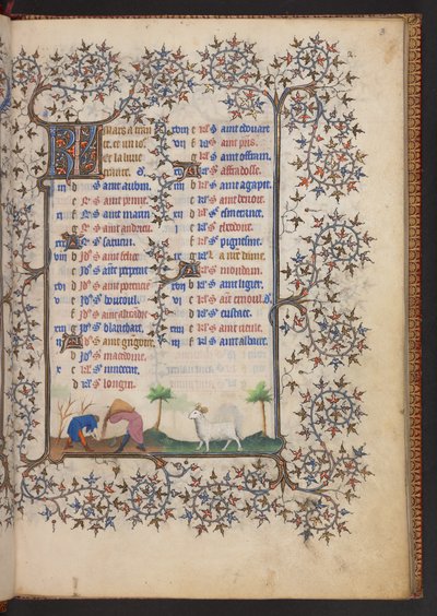 Libro delle Ore, Add MS 32454 f.3r, Francia da French School