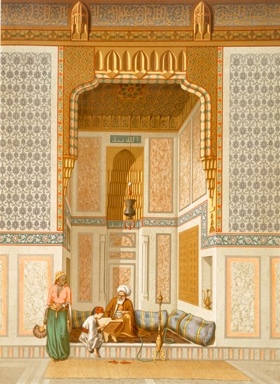 Moschea Bordeyny, Il Cairo (litografia a colori) da French School