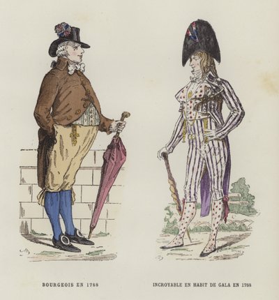 Borghese e un dandy in costume da festa, 1788 da French School