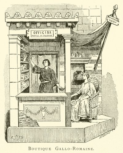 Boutique Gallo-Romaine (incisione) da French School