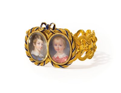 Bracciale con due miniature, Morel & Cie, c.1845 da French School