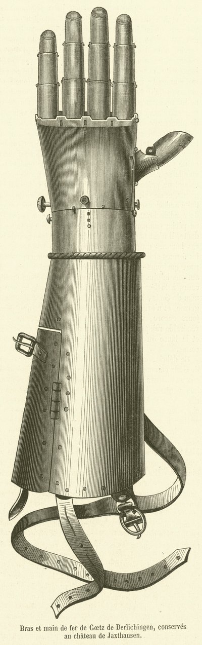 Braccio e mano di ferro di Goetz di Berlichingen, conservati al castello di Jaxthausen da French School