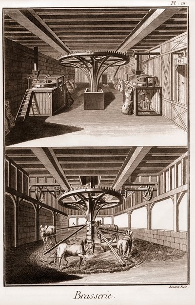 Birreria - "La Grande Encyclopedie, ou Dictionnaire Raisonne des Sciences, des Arts et des Metiers" (Enciclopedia o Dizionario delle Scienze, Arti e Professioni) di Denis Diderot (1713-1784) e Jean d