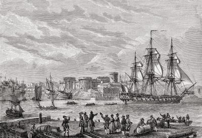 Brest nel 1791, inciso da Le Breton, da 