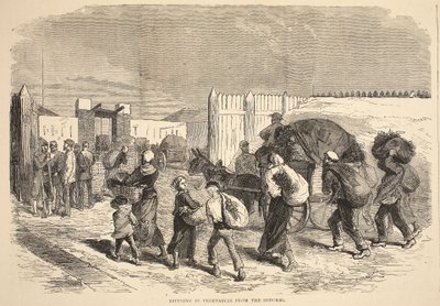 Portando verdure dai sobborghi, illustrazione da Cassells History of the War between France and Germany, 1870-1871 da French School