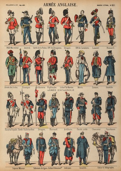 Uniformi militari britanniche e spagnole da French School