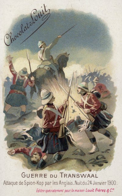 Truppe britanniche che attaccano Spion Kop nella notte del 24 gennaio 1900 da French School