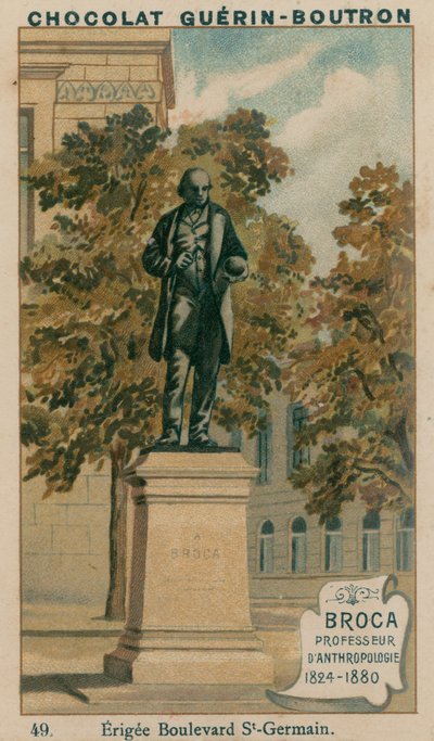 Broca, Professore di Antropologia, 1824-1880, eretta Boulevard St-Germain da French School