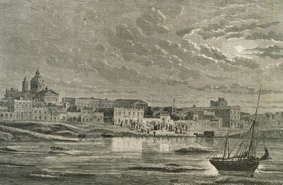 Buenos Aires negli anni 1860 (incisione) da French School