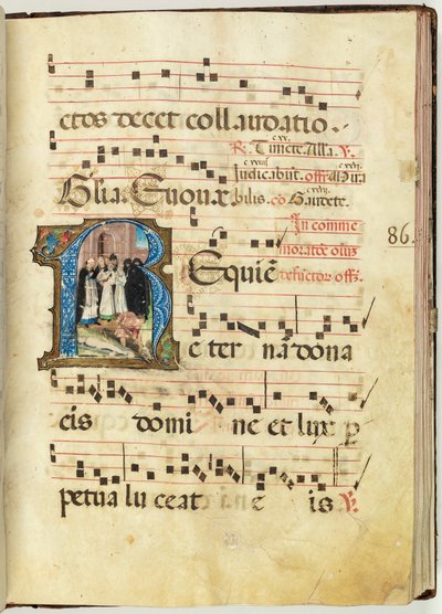 Scena di sepoltura, Graduale, f.86 da French School