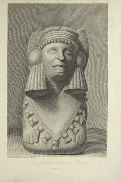 Busto di una sacerdotessa azteca, illustrazione da 