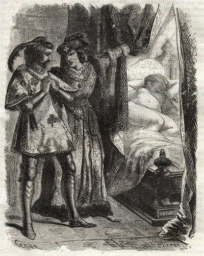 Sollevando una porta, mostrò al marito la propria moglie sdraiata nuda. Luigi I di Valois, duca d