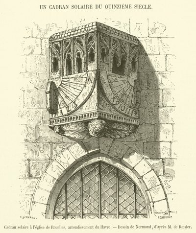 Meridiana alla chiesa di Rouelles, arrondissement di Le Havre da French School
