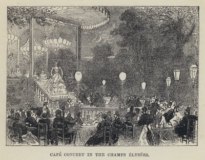 Café Concerto agli Champs Élysées (incisione) da French School