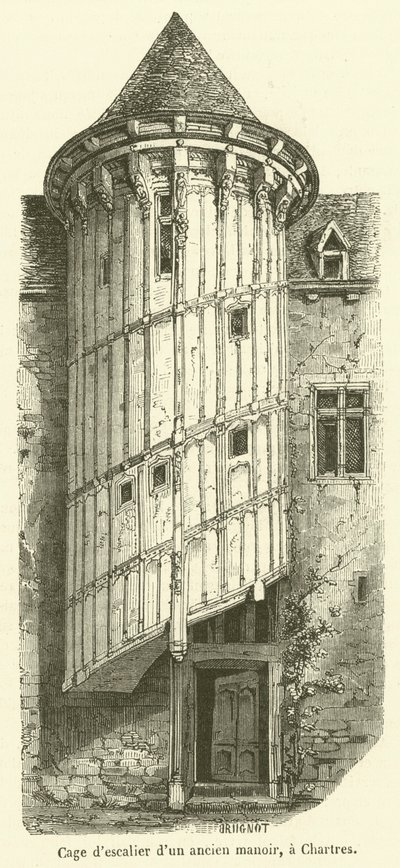 Scala di un antico maniero, a Chartres da French School