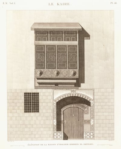 Il Cairo: elevazione della casa di Ibrahim Kikheyd el Sennary da French School
