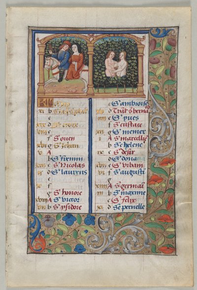 Pagina del calendario per maggio (recto), c. 1510 da French School