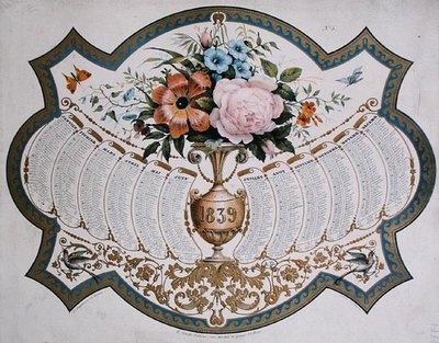 Calendario per il 1839, inciso da Godefroy Engelmann, c.1838 da French School