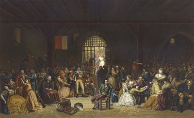 Chiamata per le ultime vittime del Terrore alla prigione di St Lazare, Rivoluzione Francese, 1794 da French School