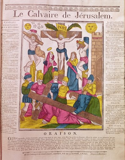 Calvario a Gerusalemme, pubblicato da La Fabrique de Desfeuilles, Nancy da French School