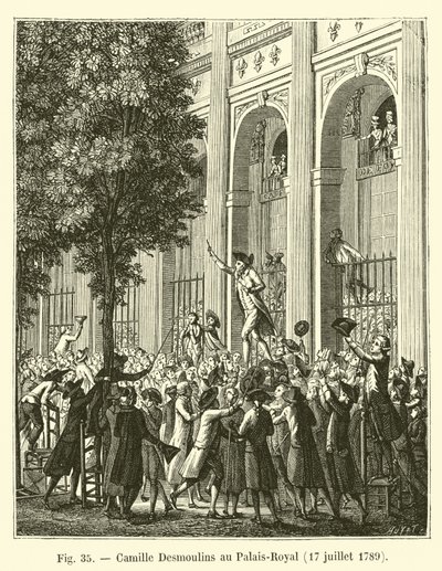 Camille Desmoulins al Palais-Royal, 17 luglio 1789 da French School