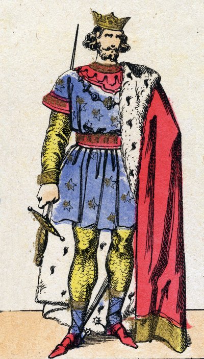 Dinastia capetingia: Ritratto di Luigi VIII detto il Leone, re dei Franchi dal 1223 al 1226. Immagine di Epinal della fine del XIX secolo. Collezione privata. da French School
