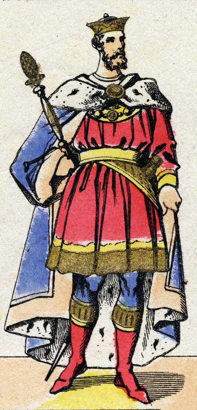 Dinastia capetingia: Ritratto di Filippo I di Francia (1052-1108) re dei Franchi dal 1060 al 1108. Immagine di Epinal fine XIX secolo. Collezione privata da French School