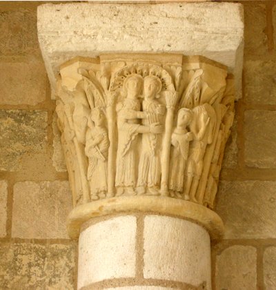 Capitello raffigurante la visitazione da French School