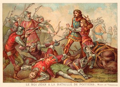Cattura di Giovanni II di Francia alla Battaglia di Poitiers da French School