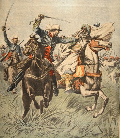 Cattura di Samory da parte del tenente Jacquin, illustrazione da Le Petit Journal: Supplement illustre, 30 ottobre 1898 da French School