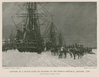 Cattura di una flotta olandese da parte degli ussari della Repubblica Francese da French School