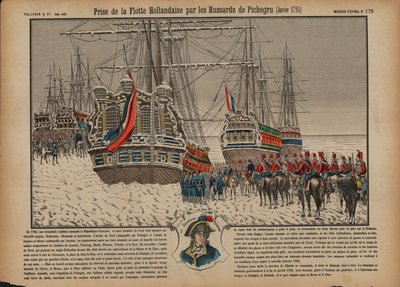 Cattura della flotta olandese sullo Ijsselmeer ghiacciato da parte degli ussari francesi comandati dal generale Pichegru, gennaio 1795 da French School