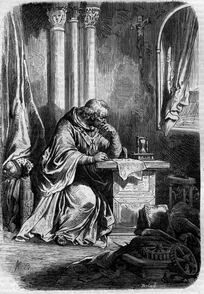 Cardinale amante di Papessa Giovanna. Incisione in 