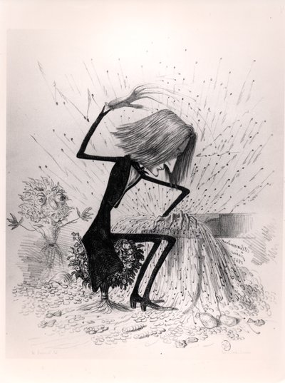 Caricatura raffigurante Franz Liszt (1811-86) che suona il pianoforte, 1845 da French School