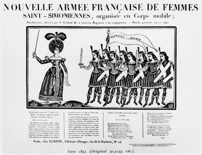 Caricatura che raffigura il nuovo esercito francese di donne Saint-Simoniane, c.1832 da French School