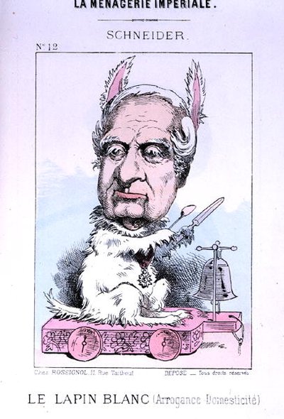 Caricatura di Eugene Schneider (1805-75) prima del 1870 da French School