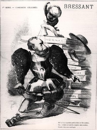 Caricatura di Jean Baptiste Francois Bressant come Don Carlos in 