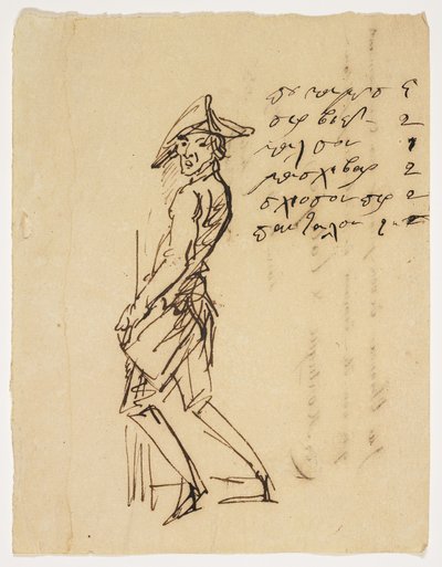 Caricatura di un giovane soldato, 1809 da French School