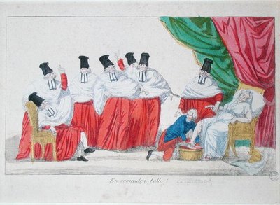 Caricatura della nascita della Costituzione francese da French School
