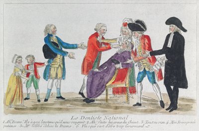 Caricatura della nazionalizzazione dei beni ecclesiastici in Francia durante la Rivoluzione Francese, 1792 da French School
