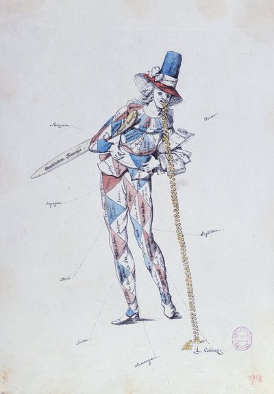 Caricatura satirica degli emigrati aristocratici francesi, c.1792 da French School