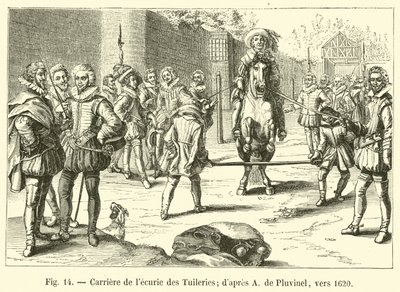 Carriera della scuderia delle Tuileries; secondo A. de Pluvinel, verso il 1620 da French School
