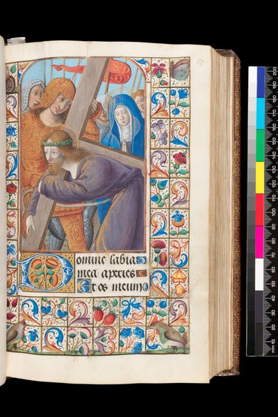 Portare la croce dal Libro delle Ore, MS 92 f.57r, Francia occidentale da French School