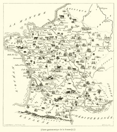 Carta gastronomica della Francia da French School