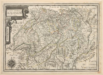 Carta generale dei tredici cantoni della Svizzera, Vallese, Leghe, Grigioni, Maison-Dieu e Valtellina da French School