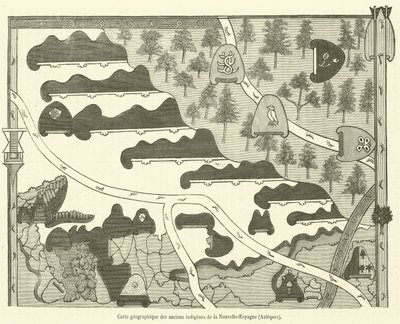 Carta geografica degli antichi indigeni della Nuova Spagna, Aztechi da French School
