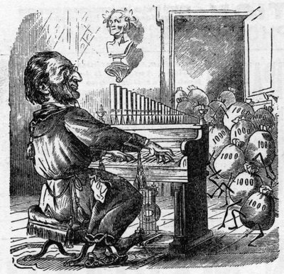 Cartone animato del compositore tedesco Richard Wagner da French School