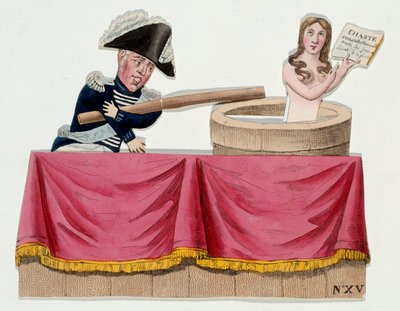 Caricatura di Carlo X in forma di guignol che nega la carta costituzionale quando abolì la libertà di stampa nel luglio 1830. Incisione intorno al 1830. Parigi, Museo Carnavalet da French School