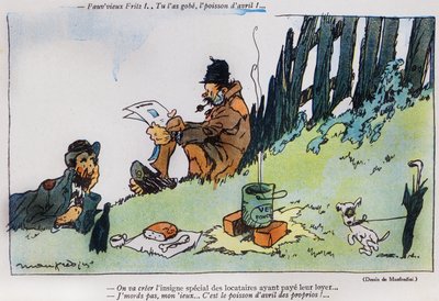 Vignetta raffigurante due vagabondi, dall