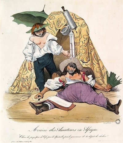 Cartone animato che deride artisti francesi in Algeria, c.1830 da French School